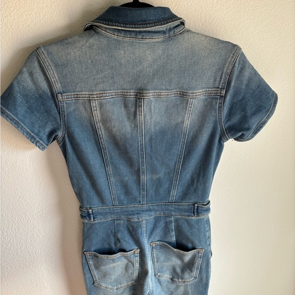 Americana Good American Light Blue Denim Jumpsuit size 1 w/as adjustable waist - Picture 12 of 16